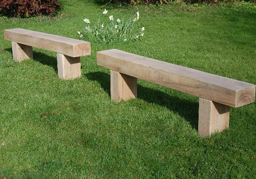 A lovely set of benches made from sleepers that will look great in any location